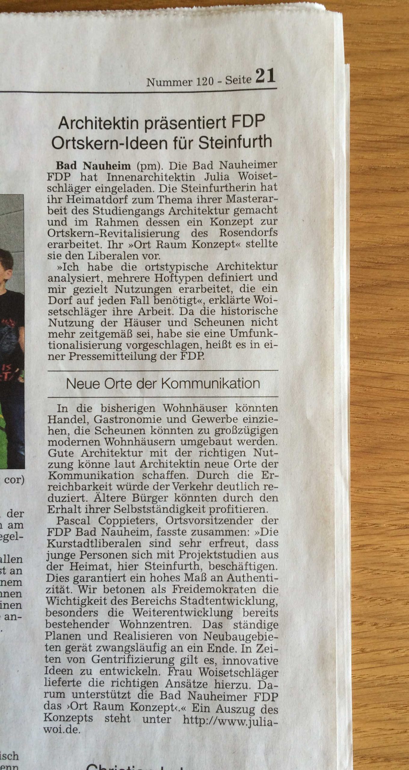 Architektin präsentiert FDP Ortskern-Ideen für Steinfurth